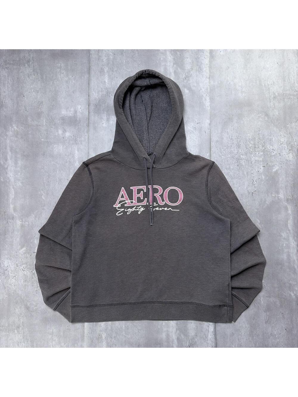 Y2K Grey Aeropostale Grunge Skater Boxy Hoodie